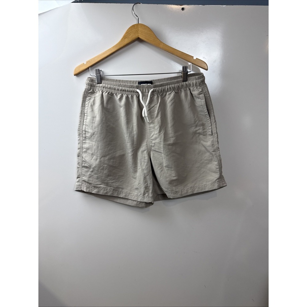 RSQ Nylon Swim Trunks Shorts Mens M Beige Beach 6" Inseam